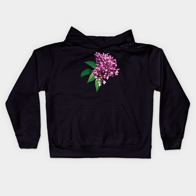 Lilacs - Pink Lilac Clusters Kids Hoodie by SusanSavad